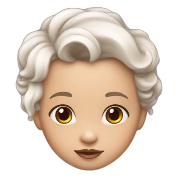 Bébé chauve fille couleur de peaux blanche sticker