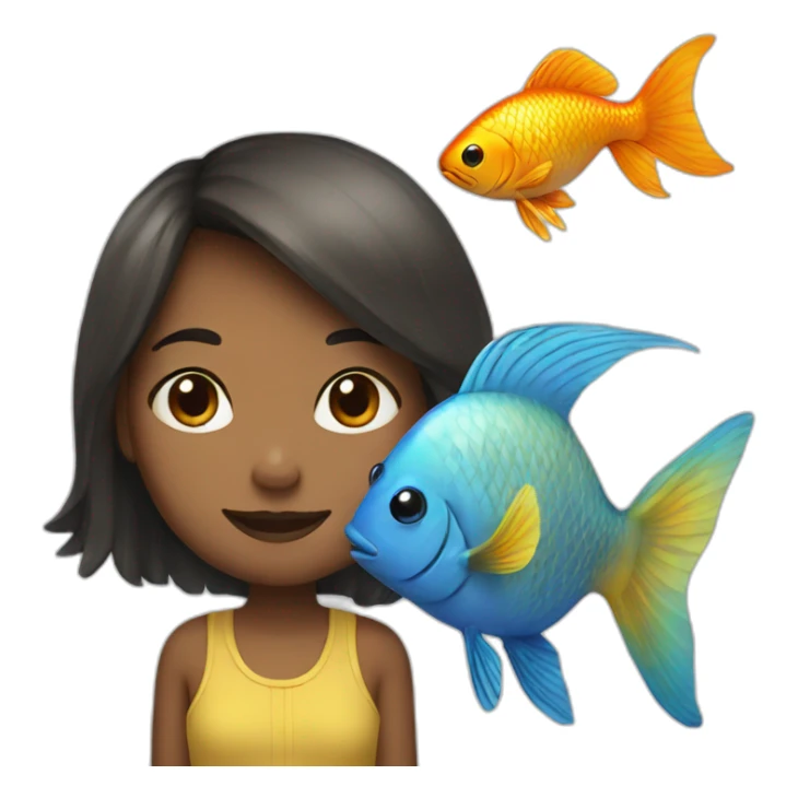 GIRL AND FISH sticker