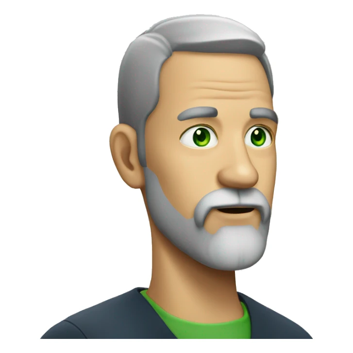 mature male portrait with beard with green eyes sticker