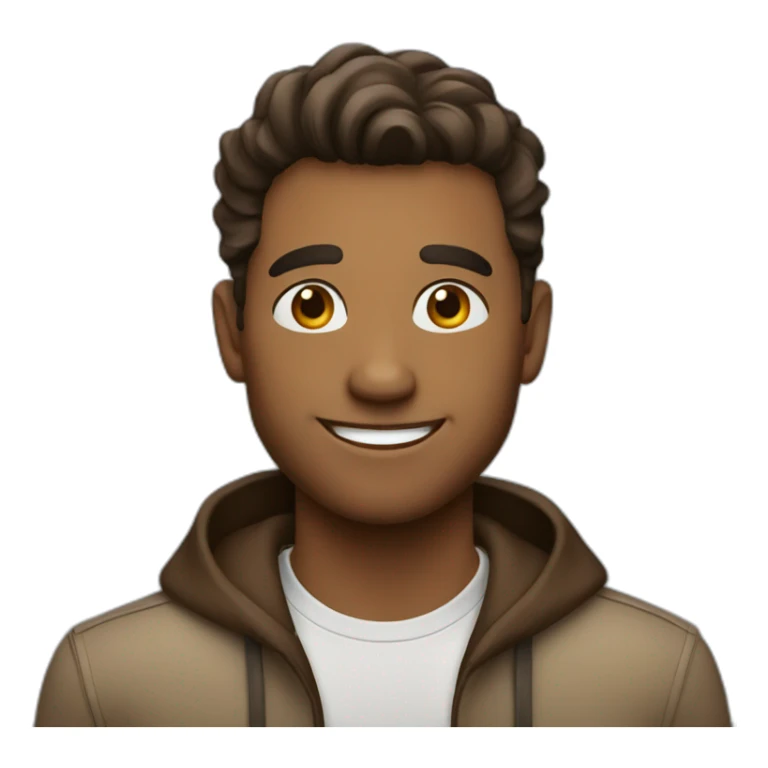 A brown smiling handsome man sticker