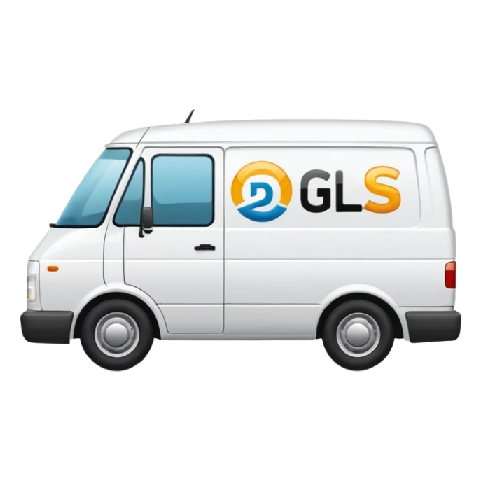 furgoneta color blanco con logotipo d3  GLS sticker