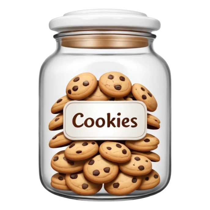 Ceramic jar with “Cookies” label and lid sticker