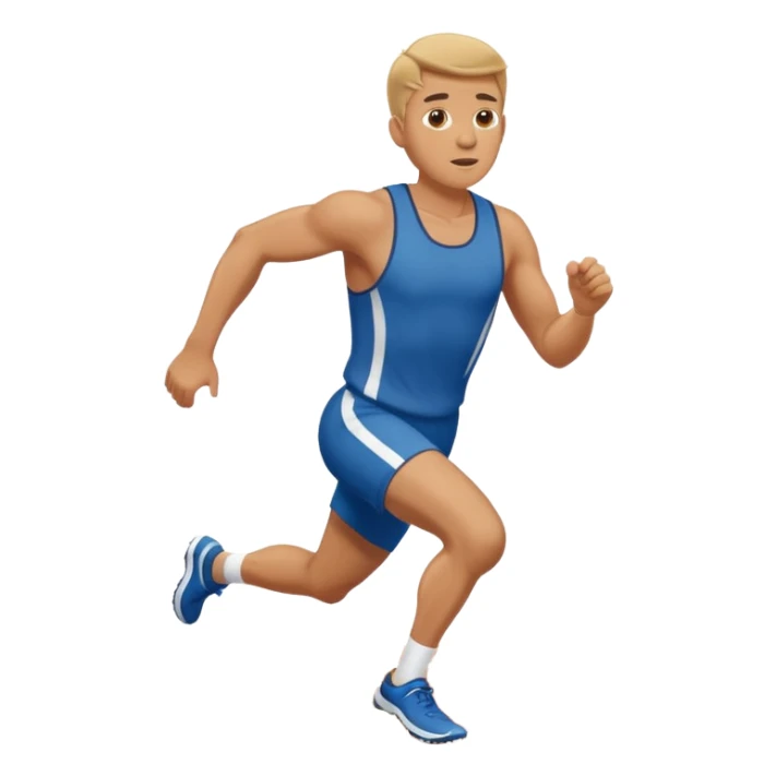 tall, stocky man running in a track meet sticker