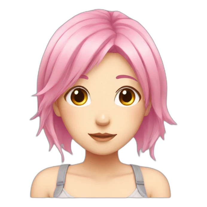 Anime girl with pink hair sticker