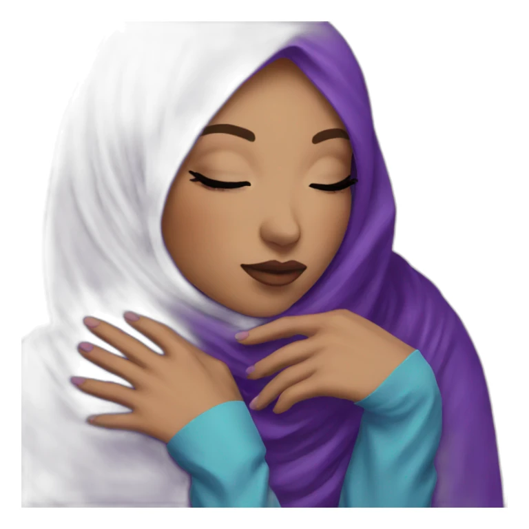 Rainbow hijab kissing purple hijab sticker