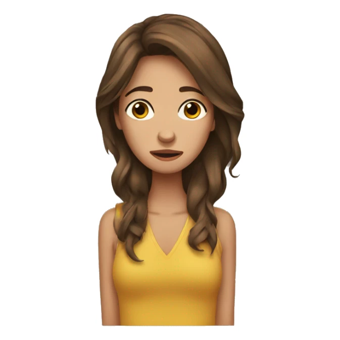 woman crying brown hair sticker