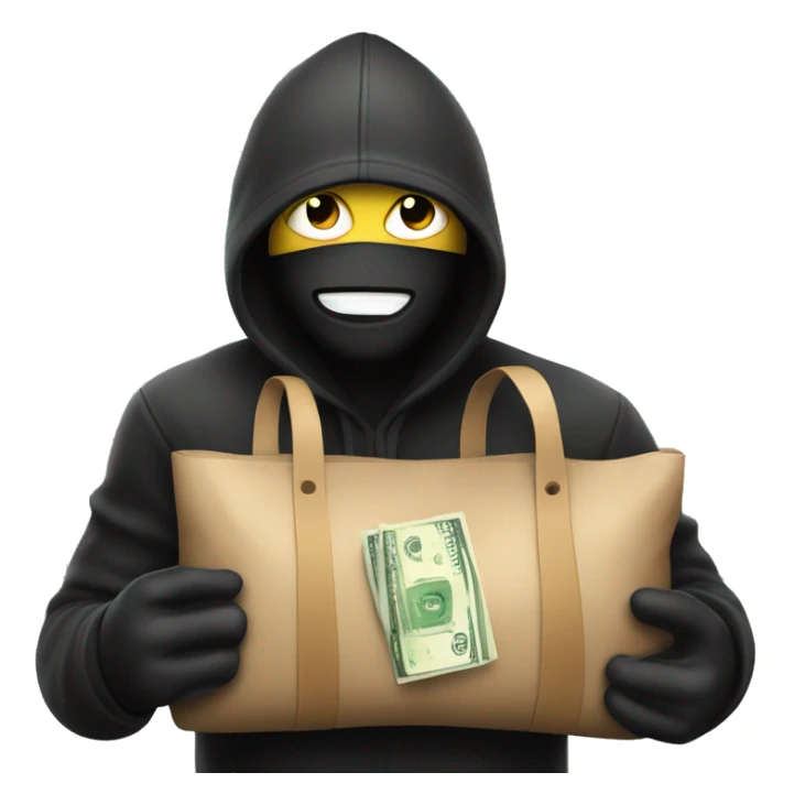 Robber whit a bag of money sticker