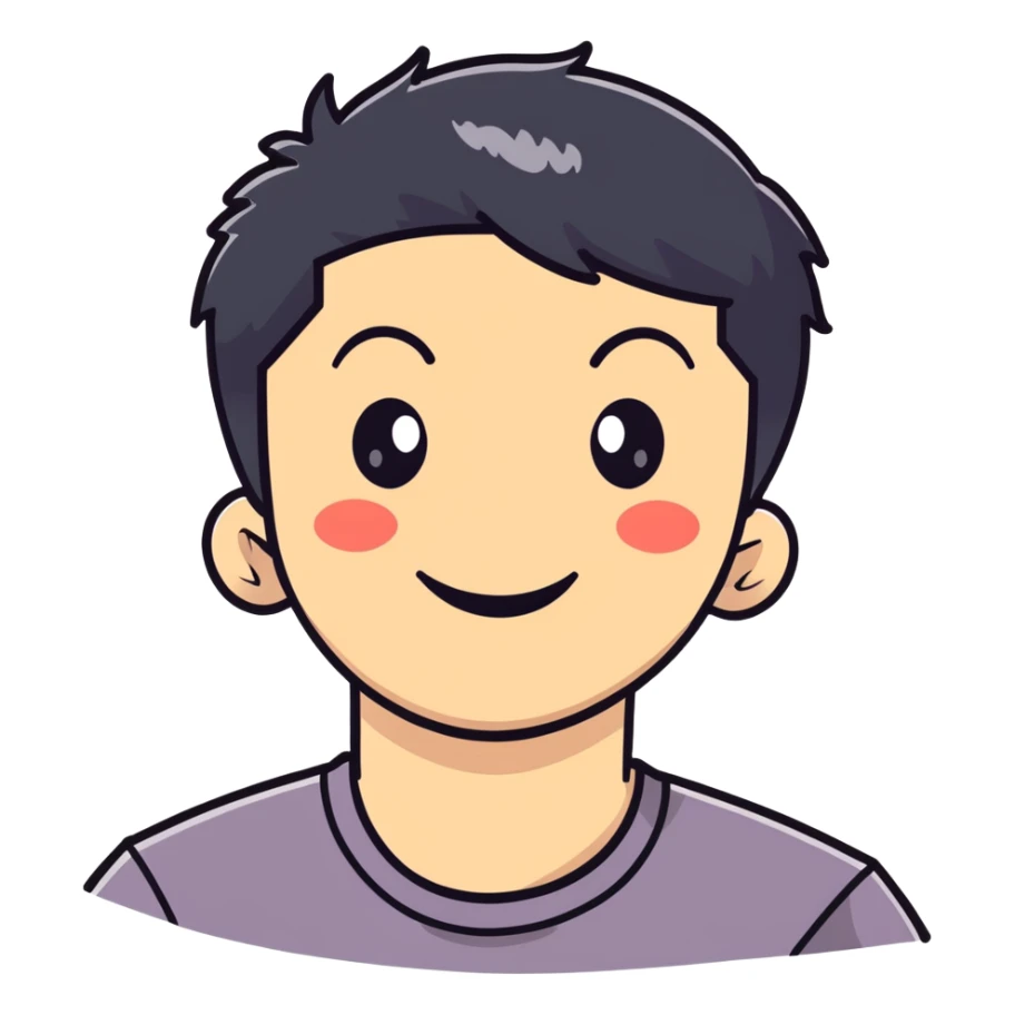 Short black haired male winking with a big smile, young man with short black hair winking one eye and smiling happily sticker