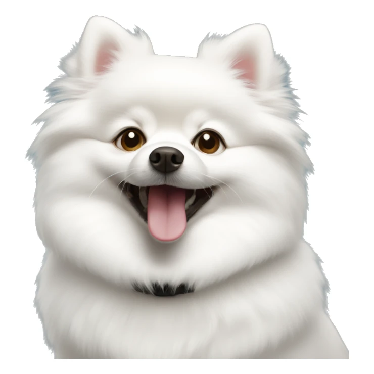 The white Pomeranian is very joyful sticker