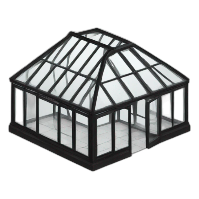 black and white glasshouse sticker