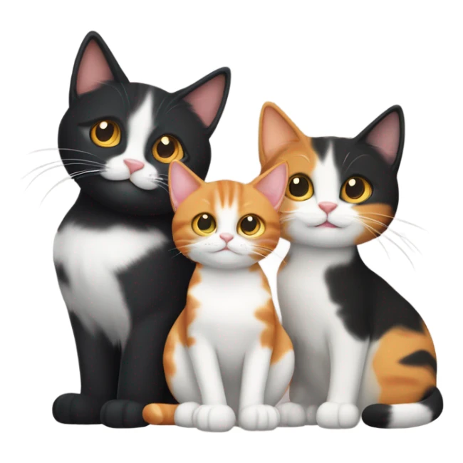 Three cats stacked on top of each other  sticker