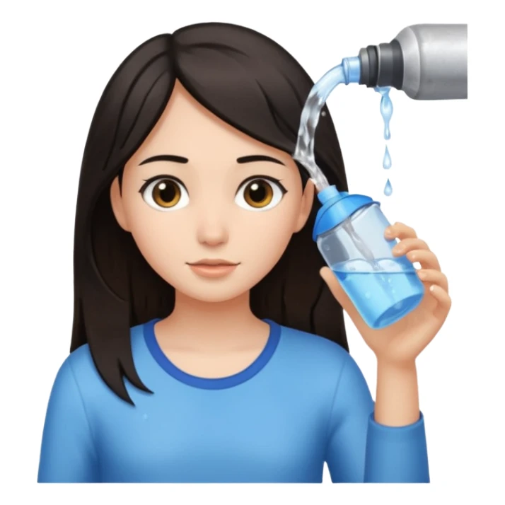 una chica soltando encima de la cabeza de otra chica sticker