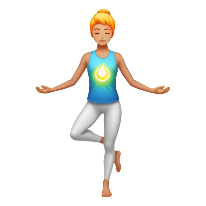 person with energy aura doing balanced movement, vibrant and vital sticker