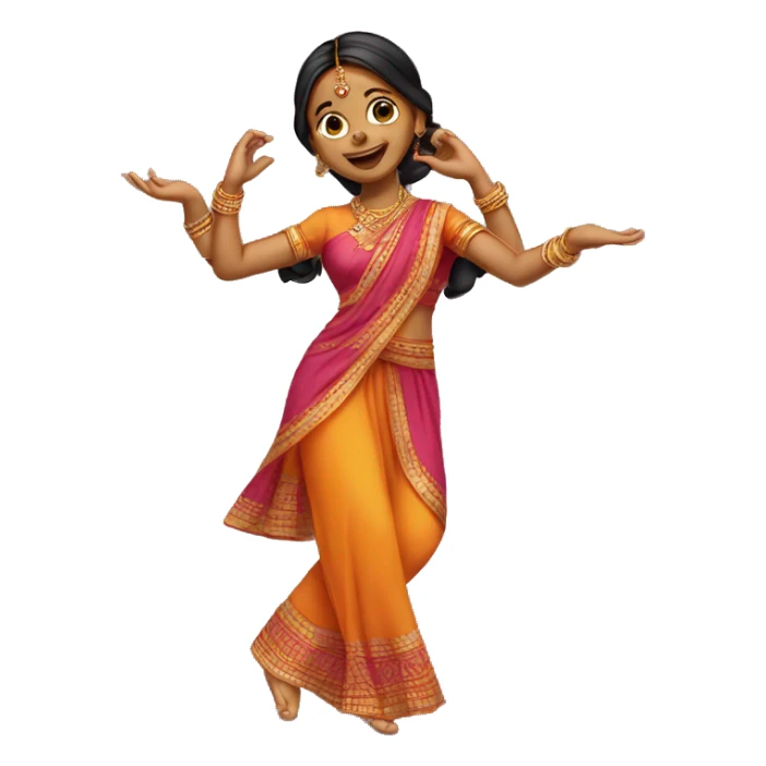 girl in traditional indian salwar dancing sticker