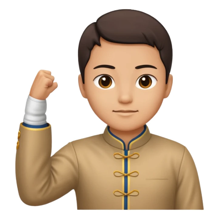 Traditional Chinese greeting gesture: right fist in left palm sticker