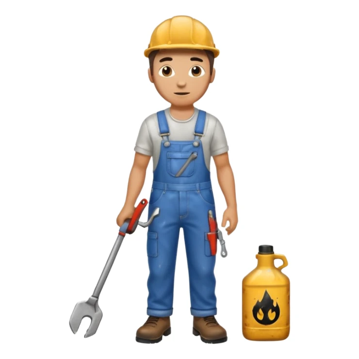 Mechanic + wrench + oil stain,Repair Crew. sticker