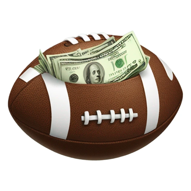 Football with cash bundles  sticker