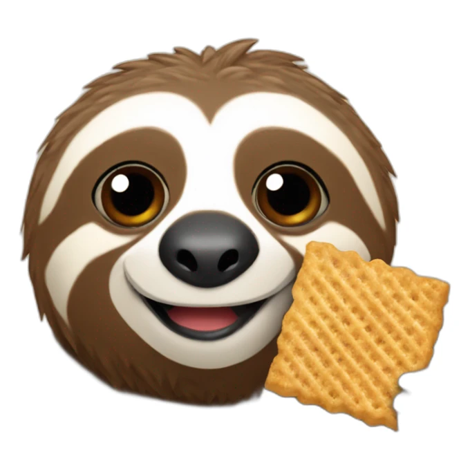 sloth made of the breakfast cereal chex sticker