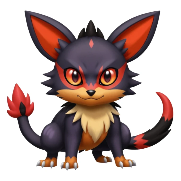 Noibat-Nargacuga-Litten-Torracat-fusion-Fakemon-Pokémon-creature  sticker