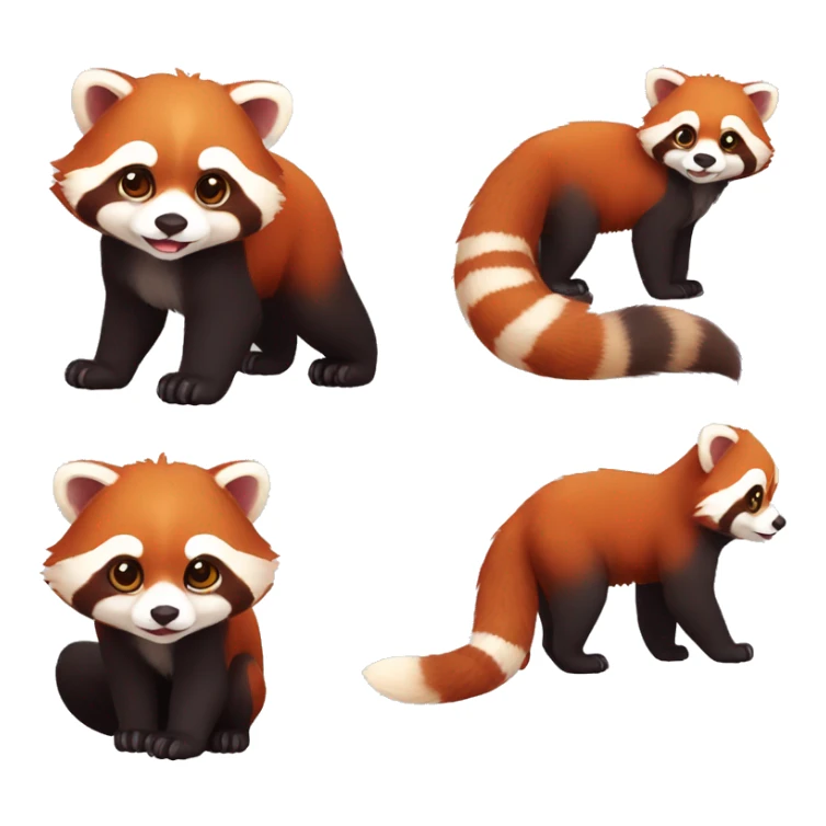 Cute red-panda-ferret-hybrid full body sticker