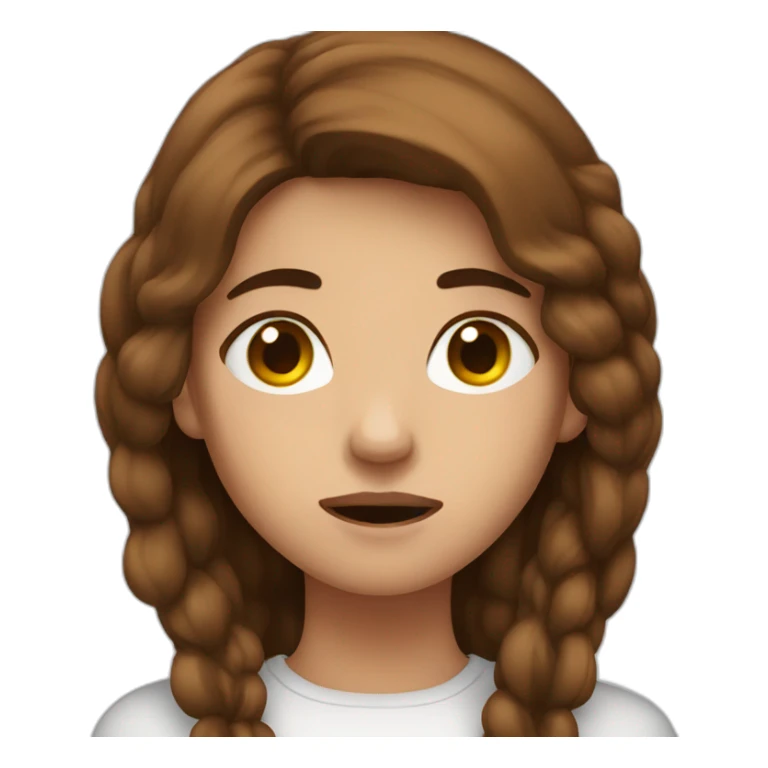 agony girl with brown hair sticker