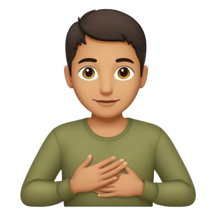 EliNi göğsine koyup rahatlayan huzurlu sticker