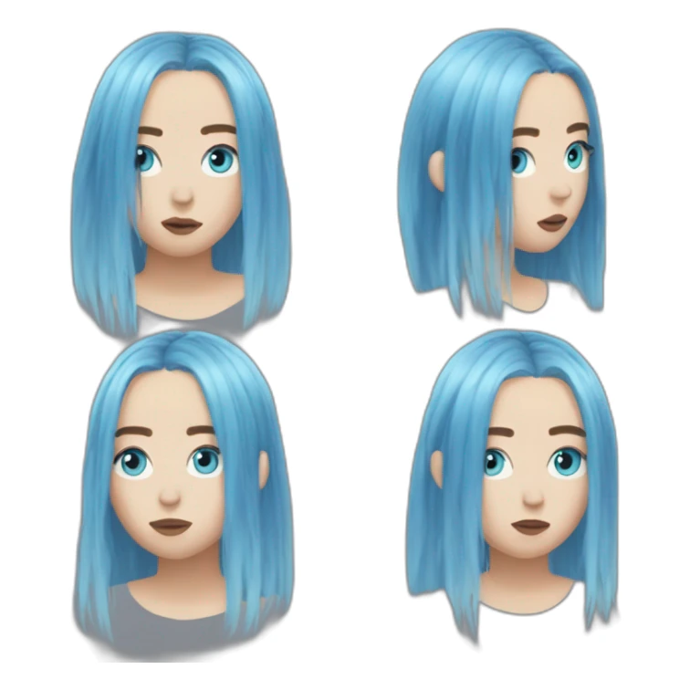 Billie eilish chanteuse cheveux bleus yeux bleus sticker