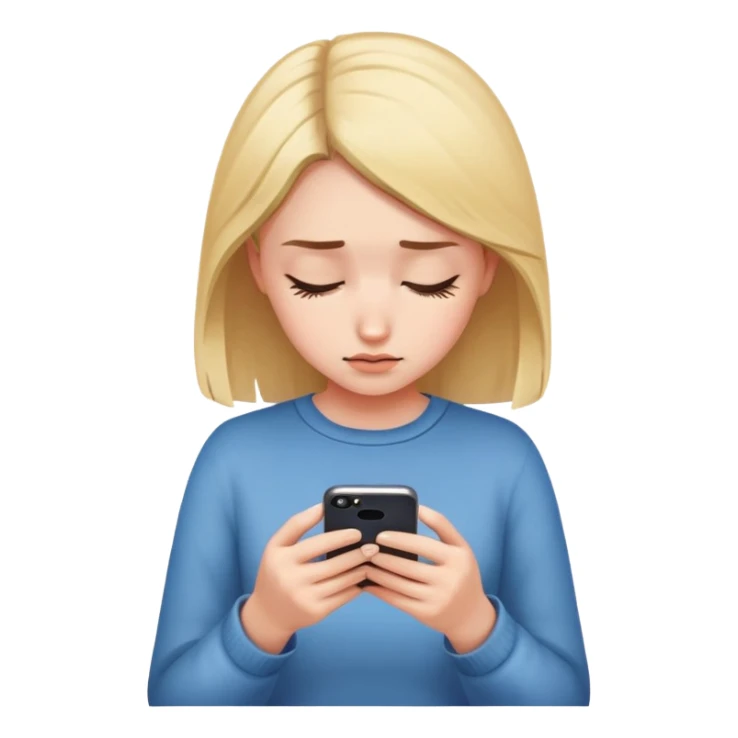 girl addicted to her phone sticker