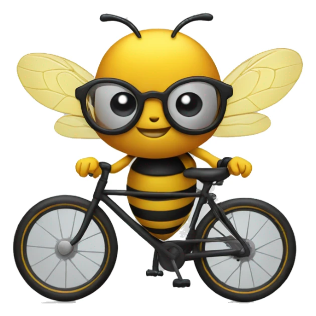 A bee on the bike with glasses sticker