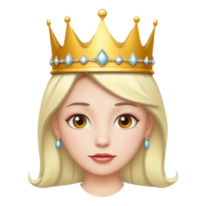 Colocha blanca con corona de reina  sticker