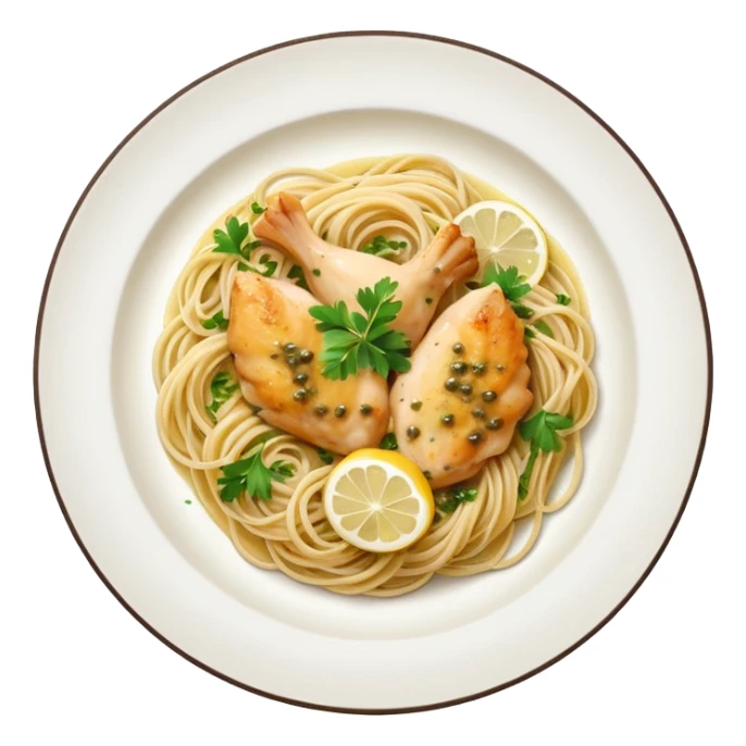 chicken piccata with angel hair pasta  sticker