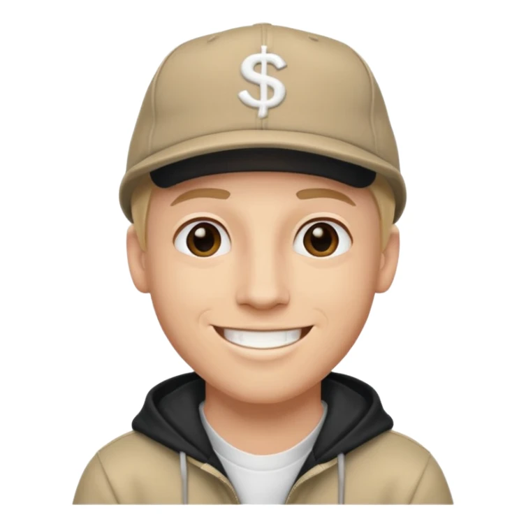 headshot of a white male rapper sticker