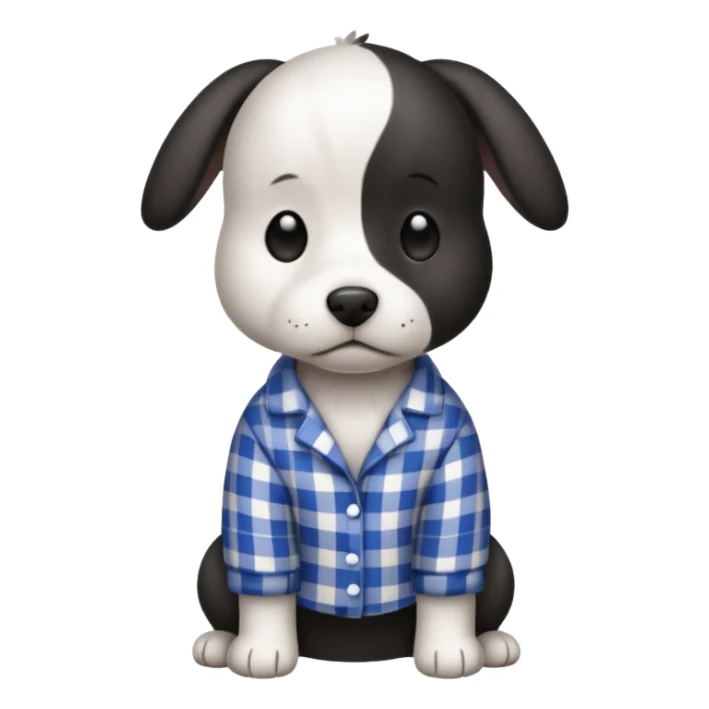Black and white dog in mal pj's sticker