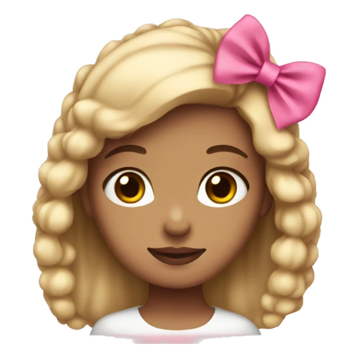 Light skin girl with a pink bow  sticker
