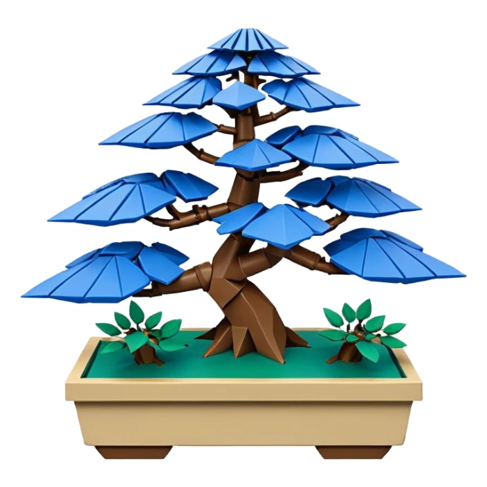 Bonsai Lego fine-leaf group blue forest planting origami  sticker