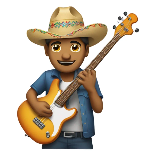 Mexican guy playing the bass guitar sticker