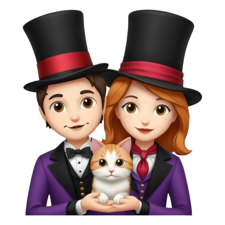 Kedi  çivcivmagician couple and their pet cat sticker