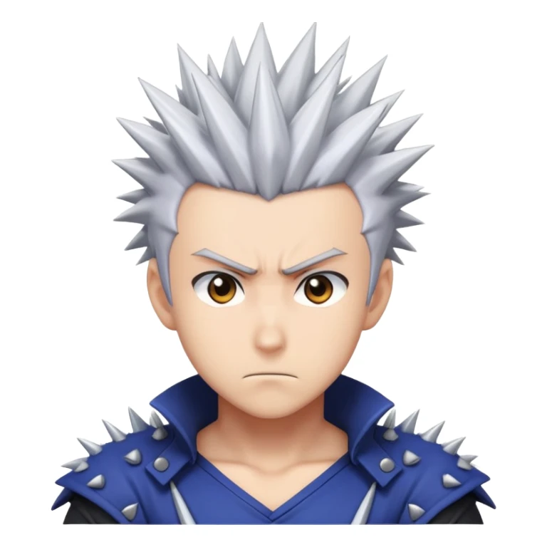 Anime hero with spiky hair and determined expression sticker
