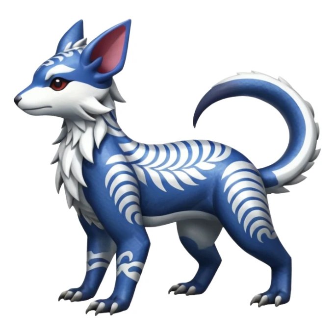 Shiny Oriental Japanese-patterned Linoone-Absol-Trico-Hybrid (Full body) sticker