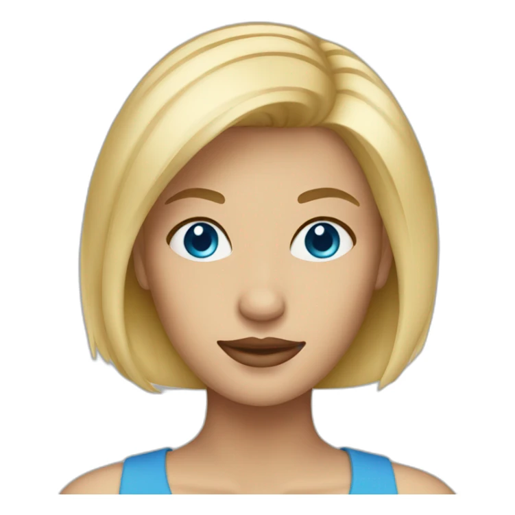 blondie woman face with blue eyes short hair sticker
