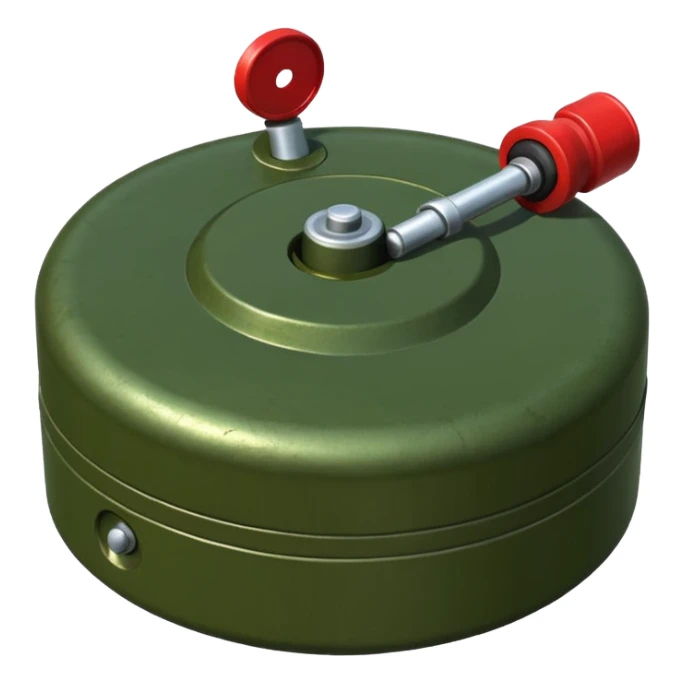 military green flat realistic anti-personnel mine sticker