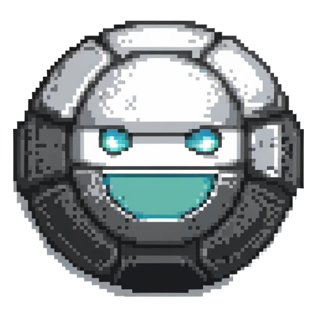 Black digital bomb, round bomb body with silver highlights and details, no timer, sleek ninja-inspired design, pixel art style sticker