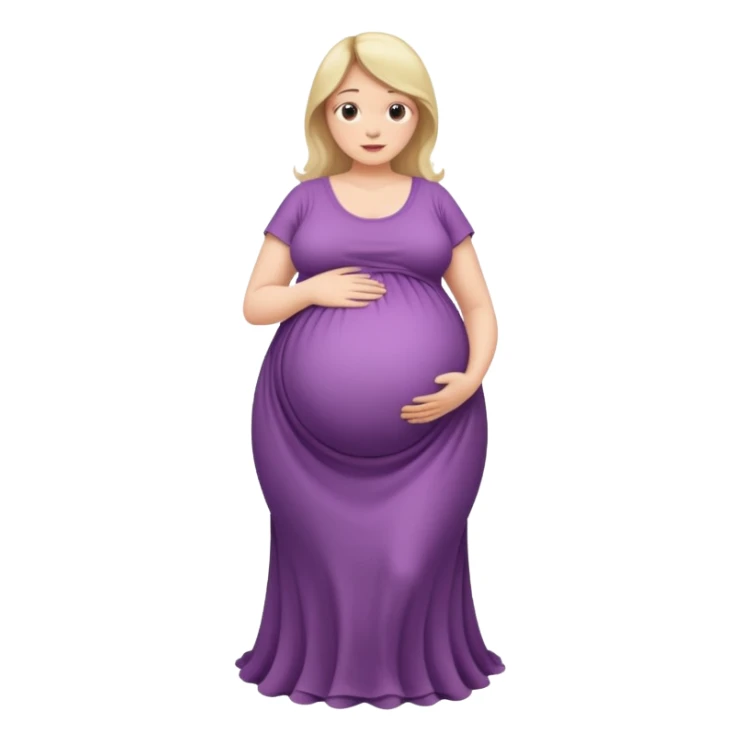 heavily pregnant woman with extremely large overdue belly sticker