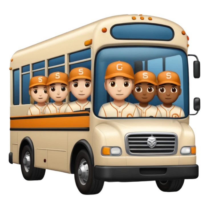 autobus de equipo llevando a egnte de basebal  y un chofer sticker