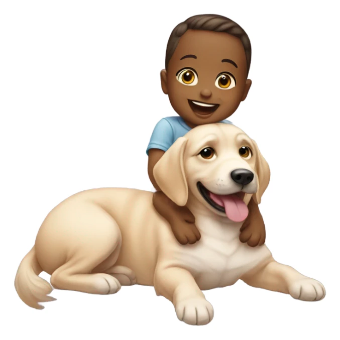 Baby riding a dog sticker