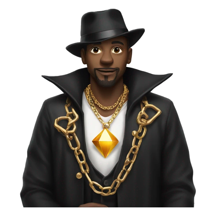 rich black magician, wearing diamond chains sticker