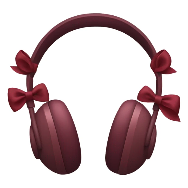 Apple headphones with burgundy bows sticker