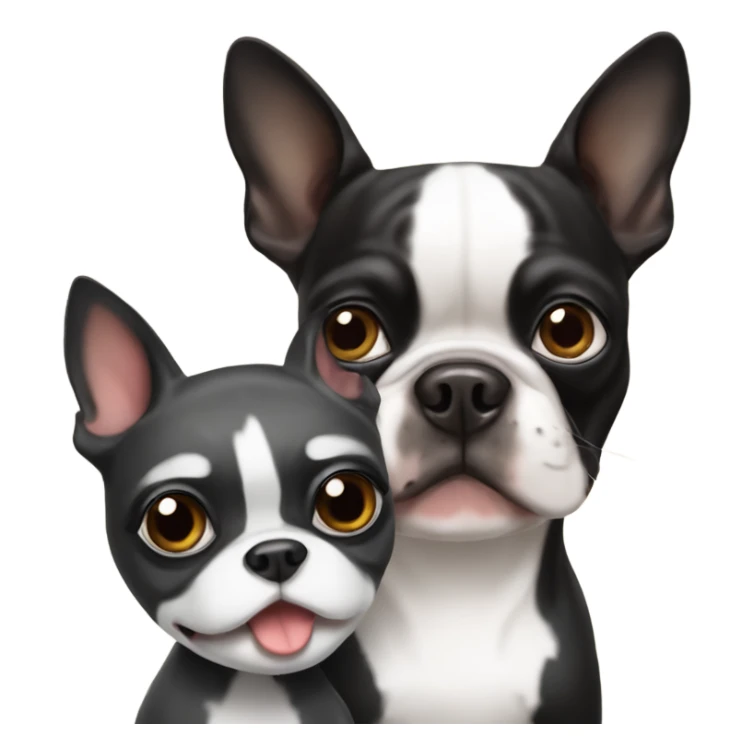 boston terrier with raccoon sticker