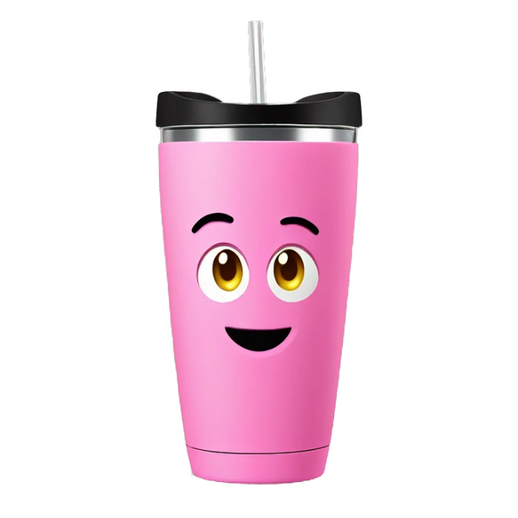 Pink 40oz tumbler cup with handle sticker