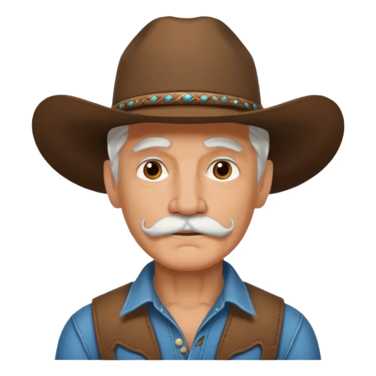 tattoos and mustached cowboys white hair sticker